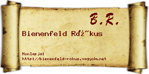 Bienenfeld Rókus névjegykártya